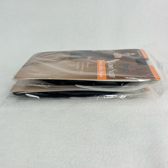 Lot of 2 L'eggs Brown Sugar Ultra Sheer Pantyhose M/T Jet Black Sandalfoot New - Picture 11 of 13
